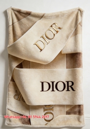 Dior Gold Ribbon Flannel Sofa Throw Blanket D038